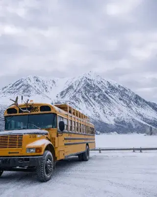 Squatch bus at Kathleen Lake, Kluane