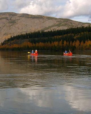 Paddlers on a calm river
