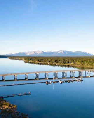 Tagish River Bridge on a clear and sunny day