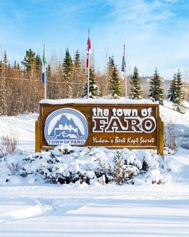 Town sign for Faro