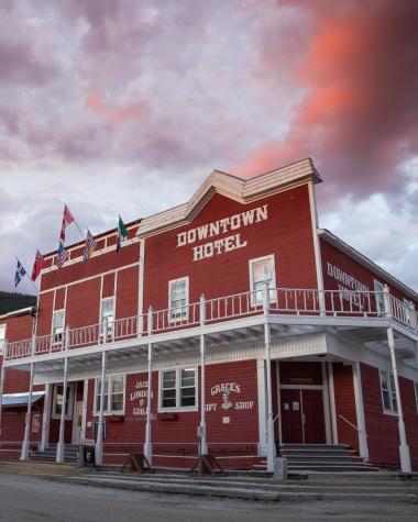 Downtown hotel under the midnight sun