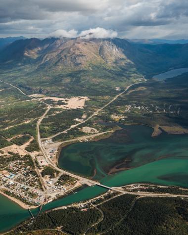Aerial shot of Carcross