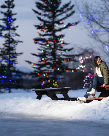 skating at Ship Yards Park near the Christmas Lights